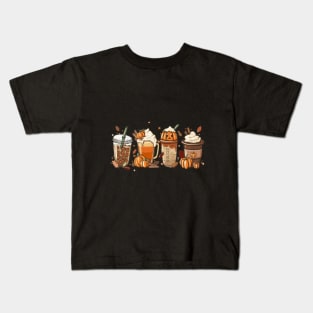 Pumkin Coffee Design Kids T-Shirt